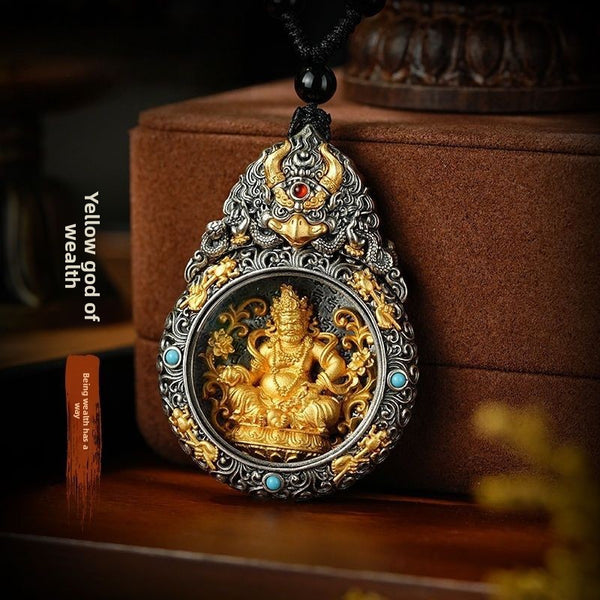 Tibetan StyleDapeng BirdGau Box Silver Necklace Pendant