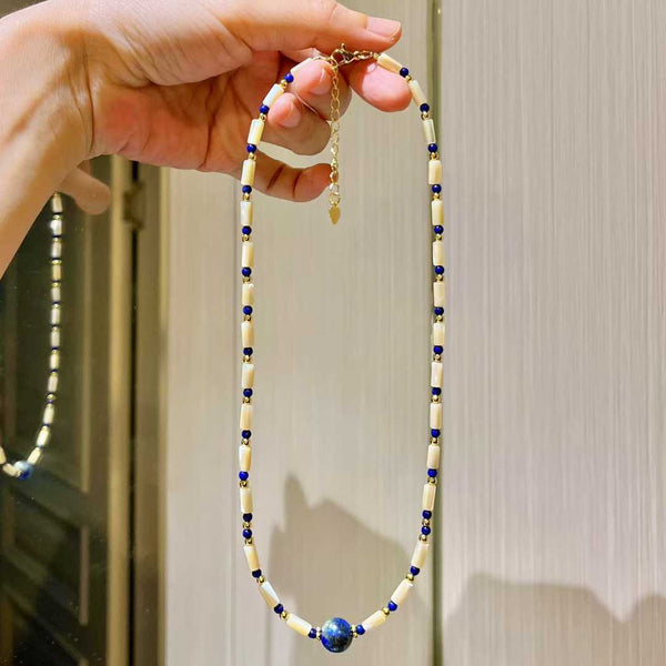High Quality Natural Shell Lapis Lazuli Chic Choker Necklace