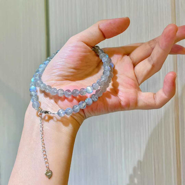 925 Silver High Quality Shiny Natural Moonstone Choker Necklace