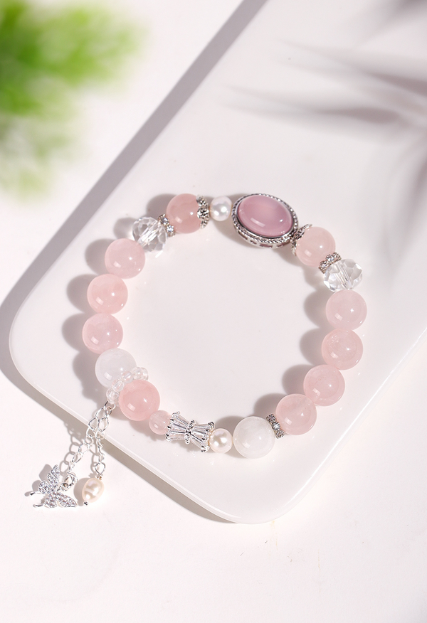 Natural Freshwater Love & Relationships Set Crystal Bracelet Women White Crystal Fox Bead Jewelry