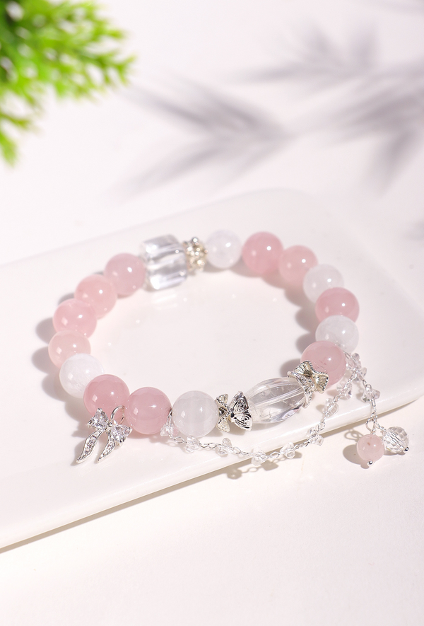Natural Freshwater Love & Relationships Set Crystal Bracelet Women White Crystal Fox Bead Jewelry