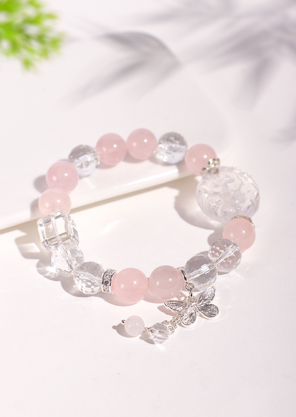 Natural Freshwater Love & Relationships Set Crystal Bracelet Women White Crystal Fox Bead Jewelry