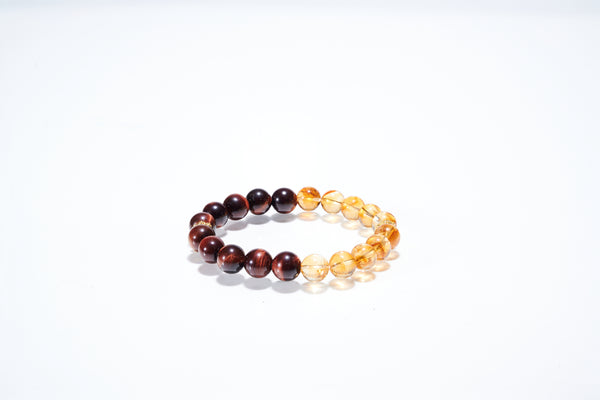 Natural Citrine & Tiger's Eye Bracelet - The Earth's Double Prosperity Energy