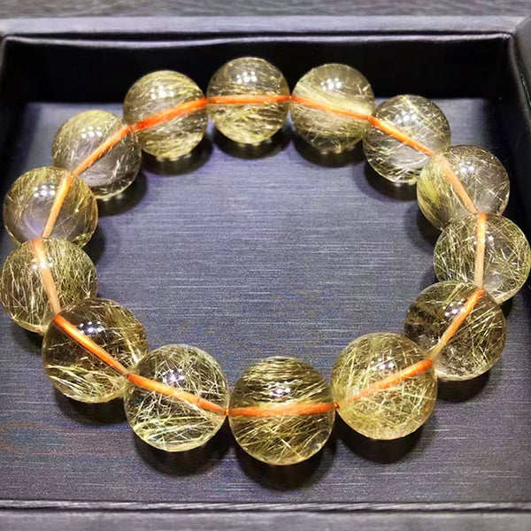 Venus Hairy Crystal Bracelet Natural Brazilian Old Mine Titanite