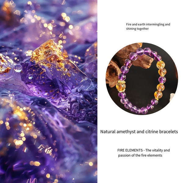 Fire Energy Bracelet: Amethyst & Citrine for Vitality & Success