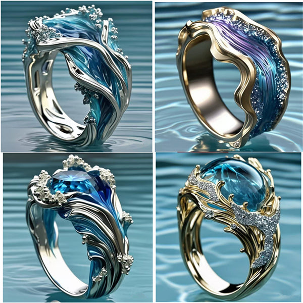 Wave Ring Ocean Series Resin Adjustable