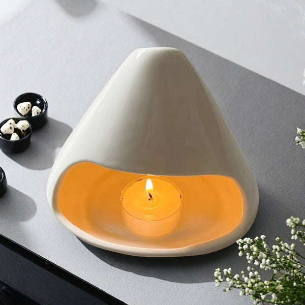 Ceramic Mini Fireplace Candle Holder Aroma Diffuser