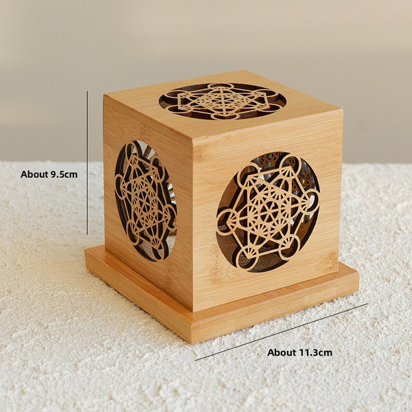 Crystal Cleansing Smudge Bowl Burner Geometric Bamboo
