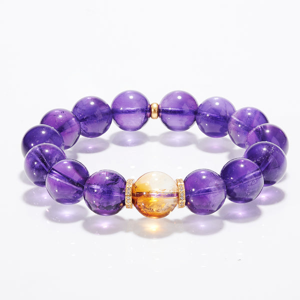 Natural Amethyst & Citrine Bracelet – The Harmony of Fire & Earth Energies