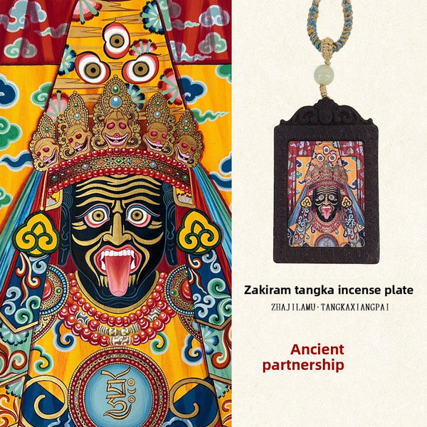Tibetan Style Zhajilamu Thangka Fragrance Tag Necklace Natural Durable