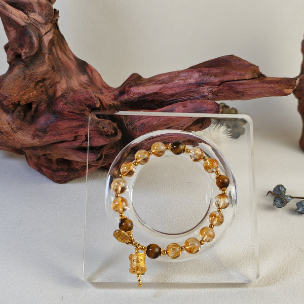 Natural Citrine & Tiger's Eye Bracelet - The Earth's Double Prosperity Energy
