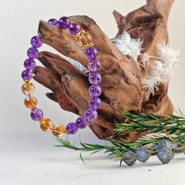 Earth & Fire Crystal Bracelet - Balanced Energy for Success & Intuition