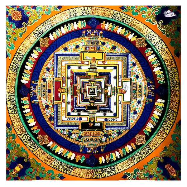 Small Handcrafted Nepali Thangka Art for Living Room or Shrine
