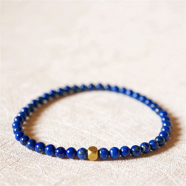 Lapis Lazuli Water Energy Bracelet Single Circle Fine 4mm